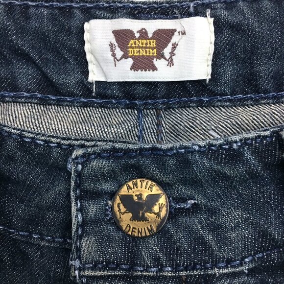 Antik Denim Men's Jeans Blackout Slight Bootcut Button Fly Stud Pockets 33x34 - Picture 10 of 13